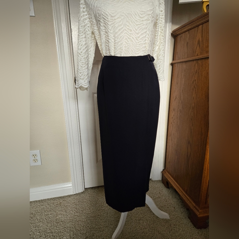 Talbot's Vintage Crepe Wrap Midi Skirt - EUC